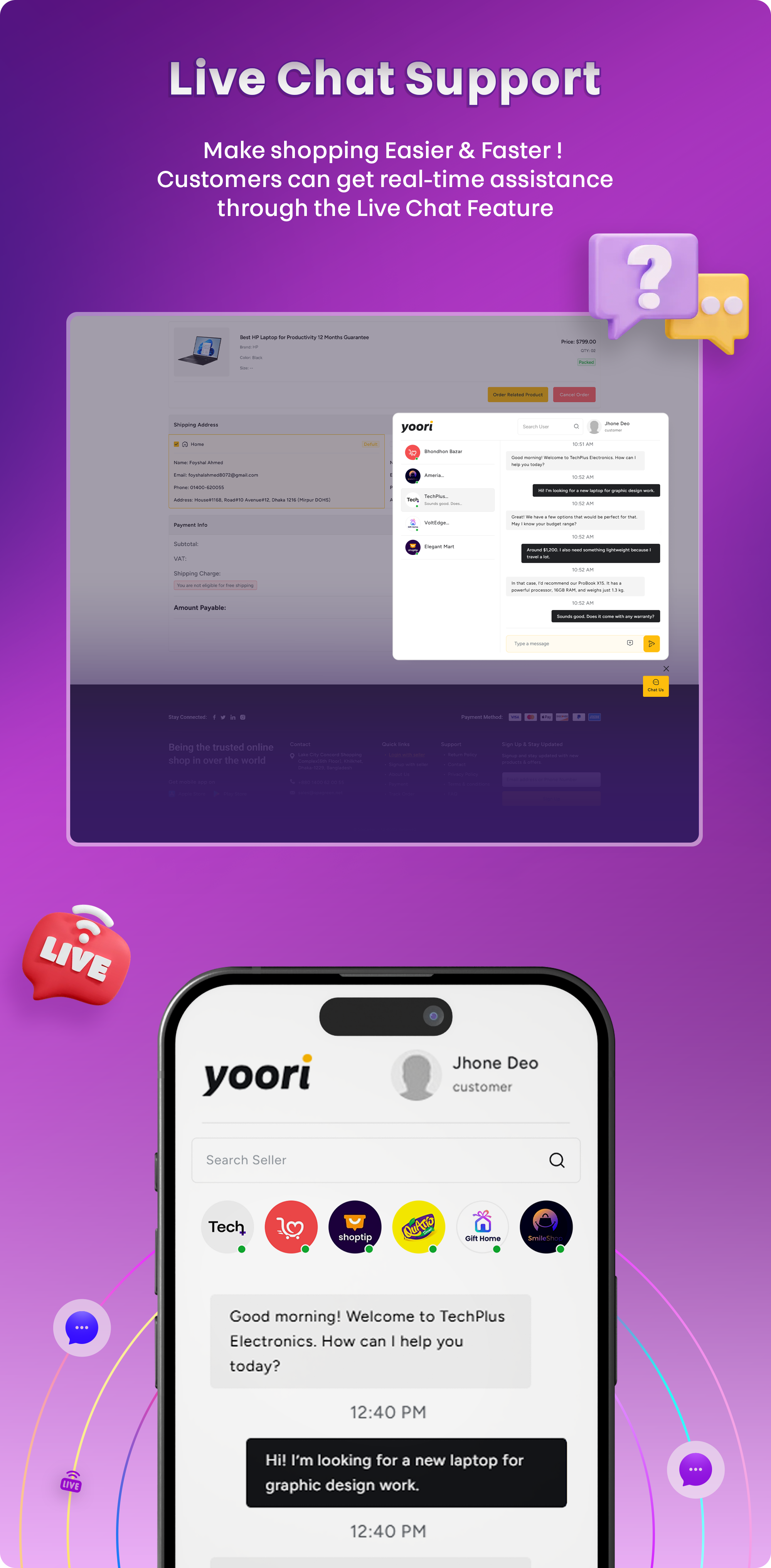 Yoori Live Chat Support