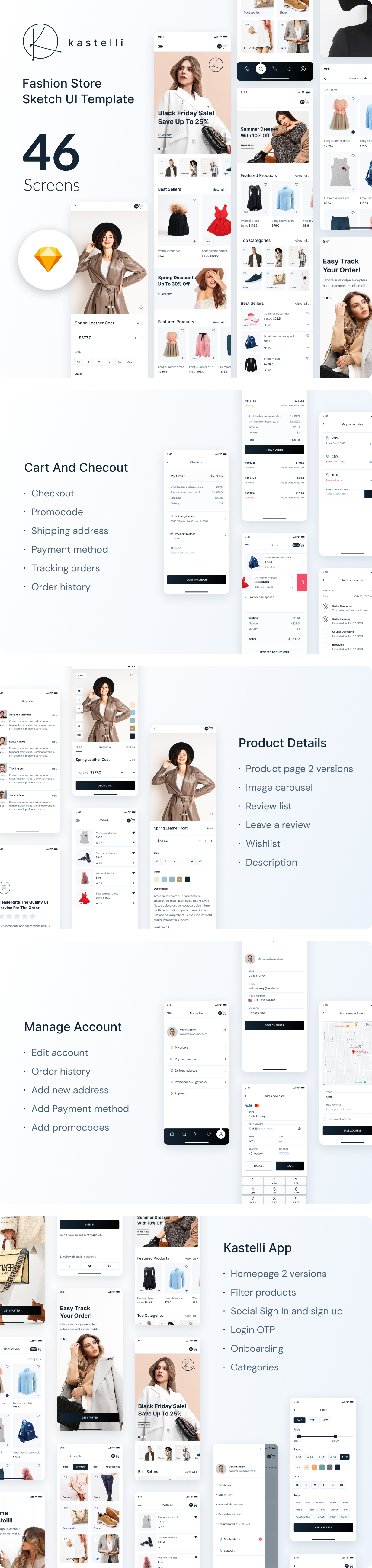 Kastelli - Fashion Store Sketch UI Template - 1