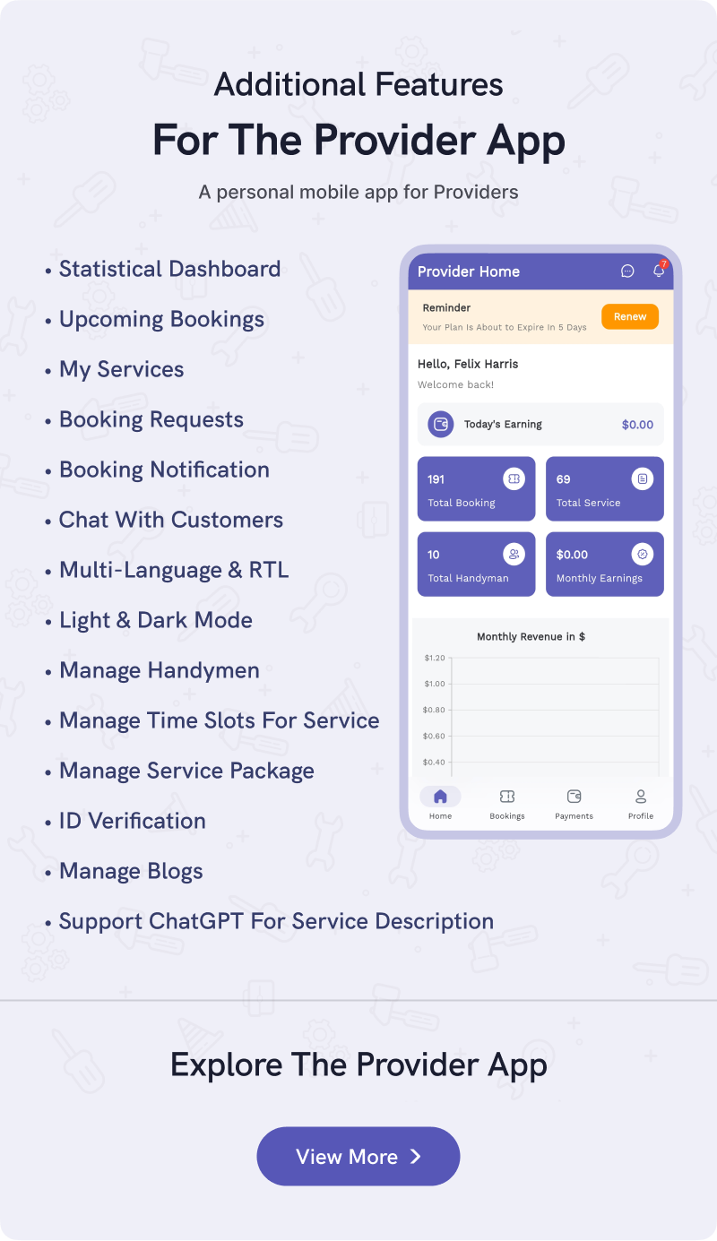 Handyman Service | On-Demand Home Service Flutter App with ChatGPT Integration - 24