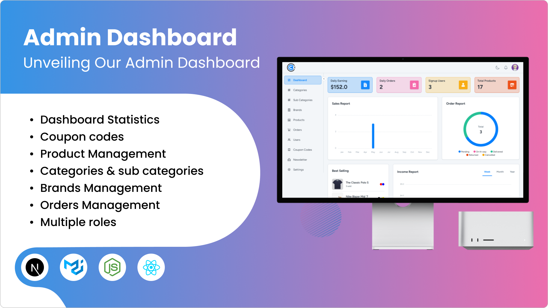dashboard banner commercehope react ecommerce