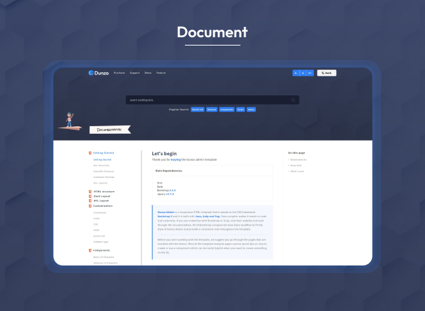 Dunzo Admin Dashboard theme