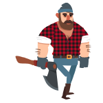 Lumberjack with axe