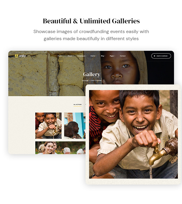 Unity - Crowdfunding WordPress Theme - gallery