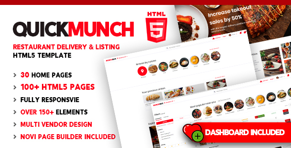 Quickmunch Food Delivery HTML5 Template
