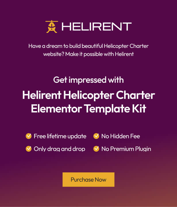 Helirent - Helicopter Charter Elementor Template Kit - 1