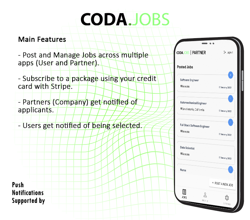 Main Features of CodaJobs Admin Mobile Apps