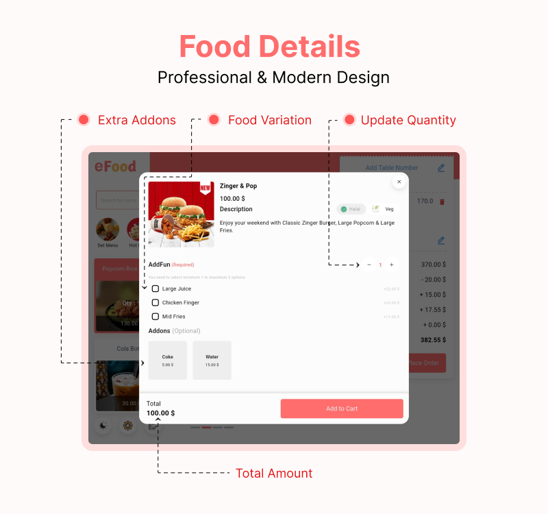 eFood table or waiter app