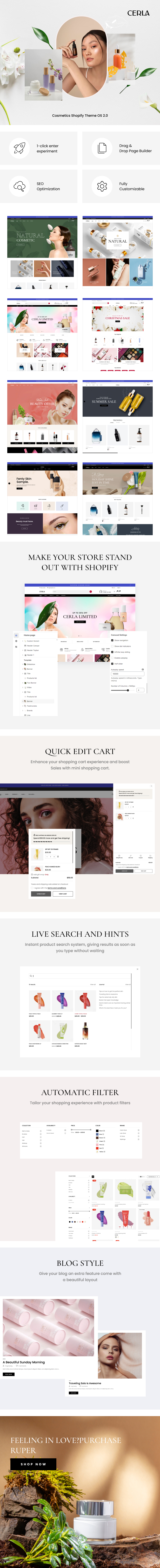 Cosmetics Shopify Theme Cerla OS 2.0 Preview