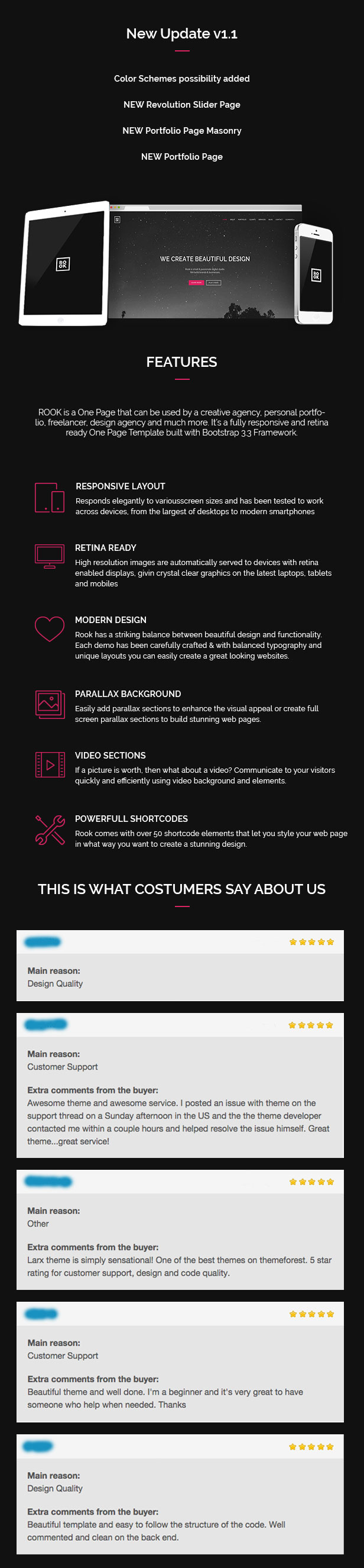 ROOK - Onepage Multipurpose Retina Template - 1