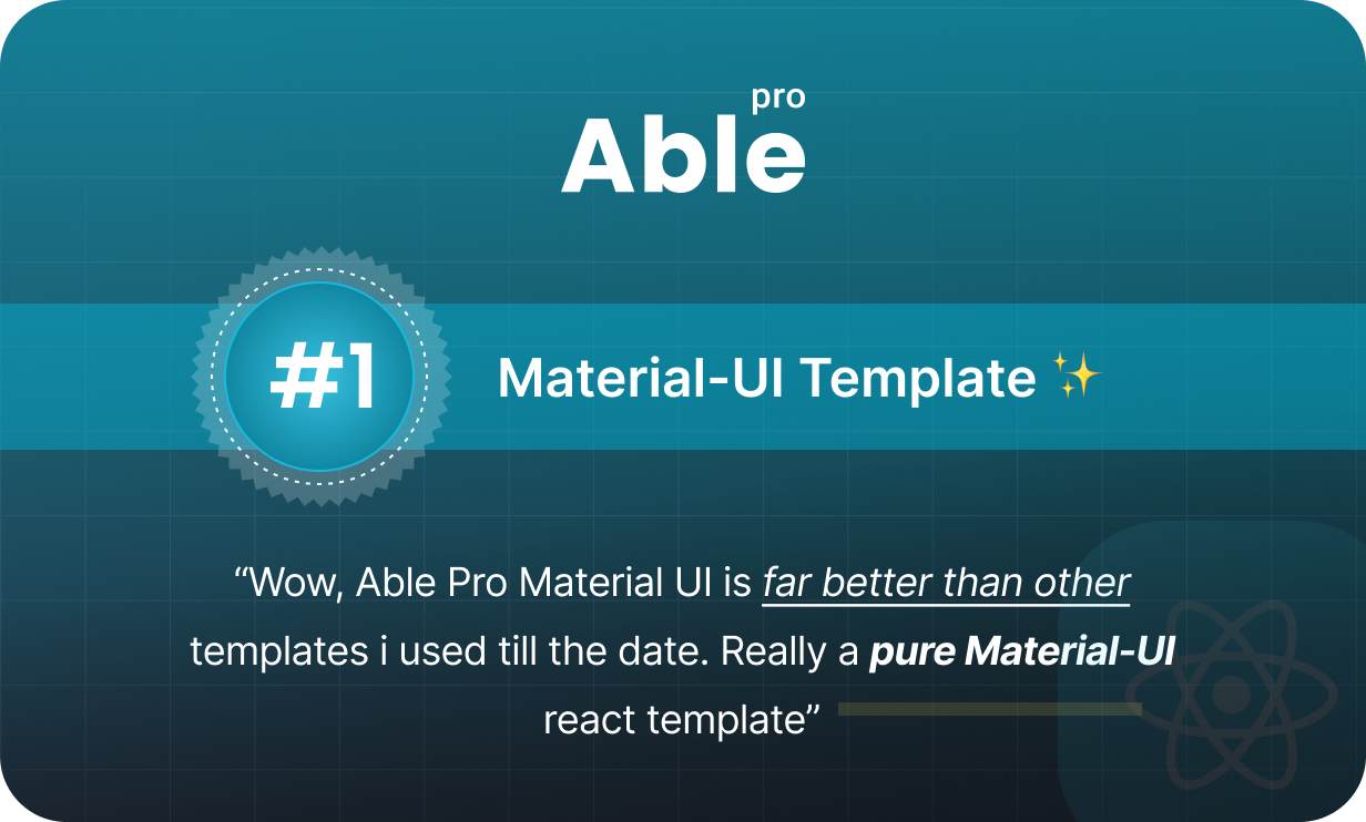 Able Pro Material-UI React Admin Dashboard Template - 1