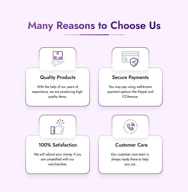 Many Reasons to Choose Us - Bonus Product for WooCommerce