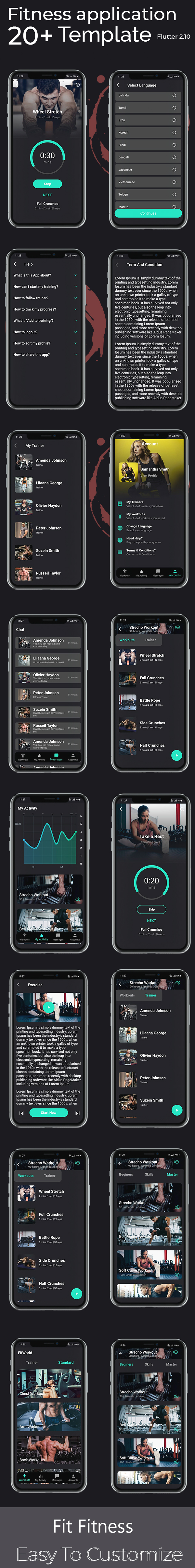 Fitness App Template  Android and iOS | Workout App | FLUTTER | Fit Fitness - 1