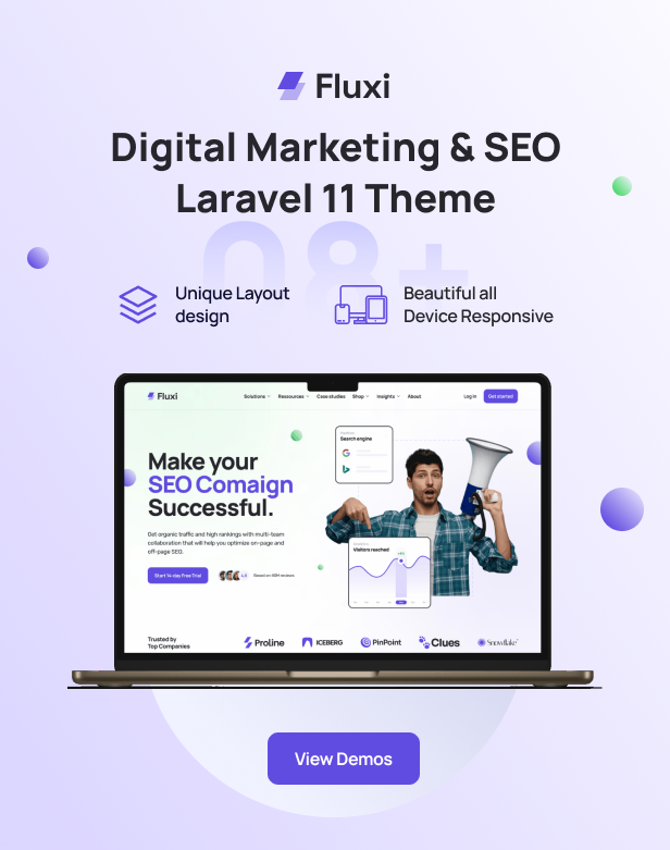 Fluxi - SEO Digital Marketing Laravel 11 Template - 14