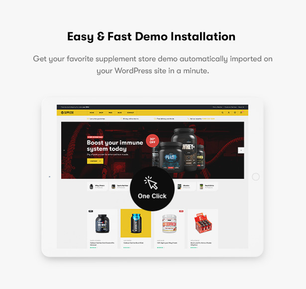 Supplero - Supplement Store WooCommerce WordPress Theme - One Click Demo Import