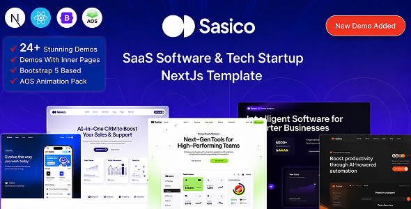 Sasico - SaaS & AI Startup React NextJs Template