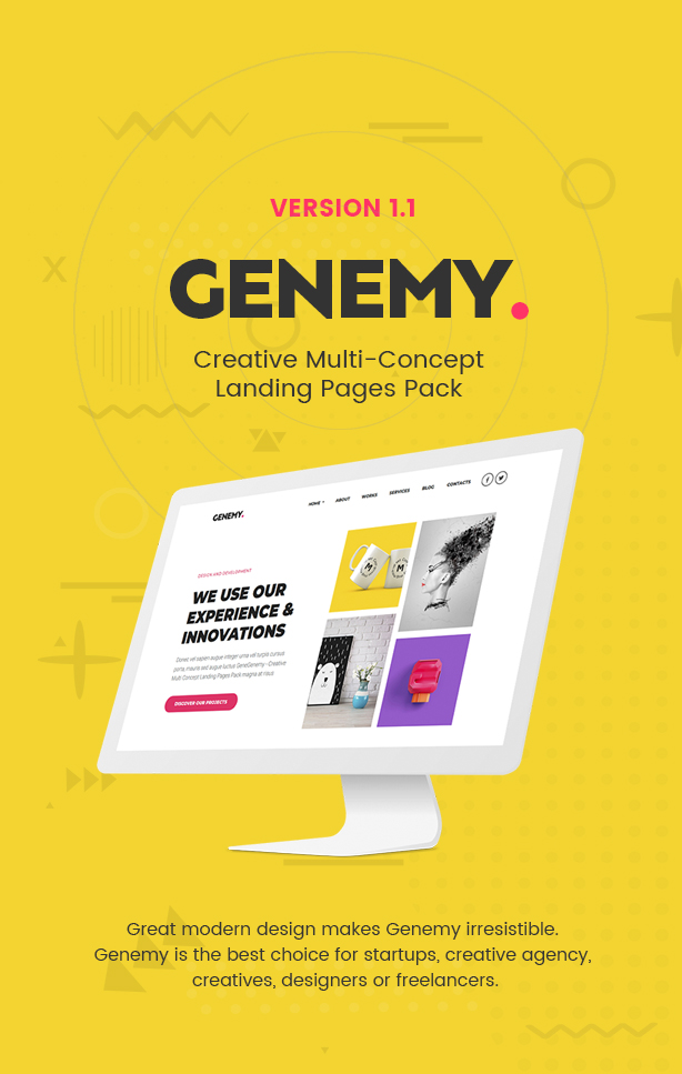 Genemy - Creative Minimal Landing Page Builder for Digital Startup Design Studio Agency in Marketing - 2