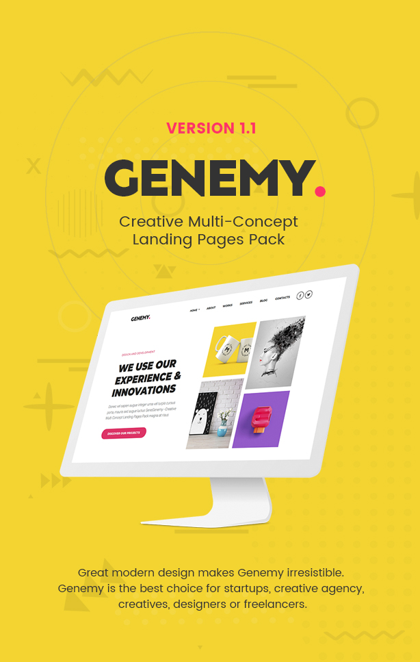 Genemy - Creative Minimal Landing Page Builder for Digital Startup Design Studio Agency in Marketing - 3
