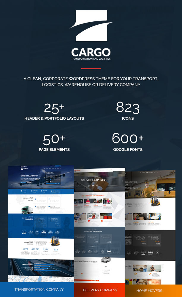 Logistic Cargo Trucking - Tema WordPress