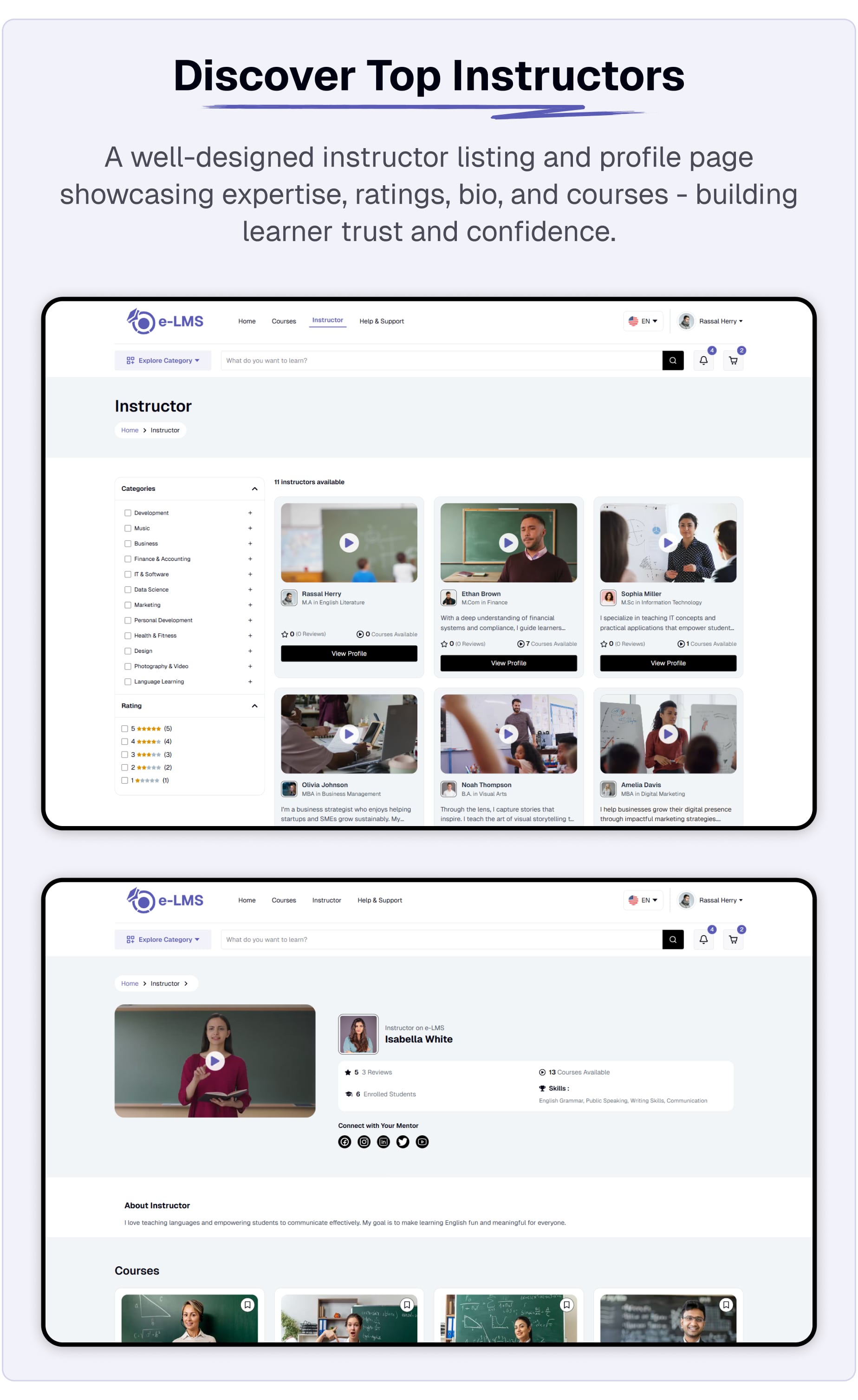Discover Top instructors
