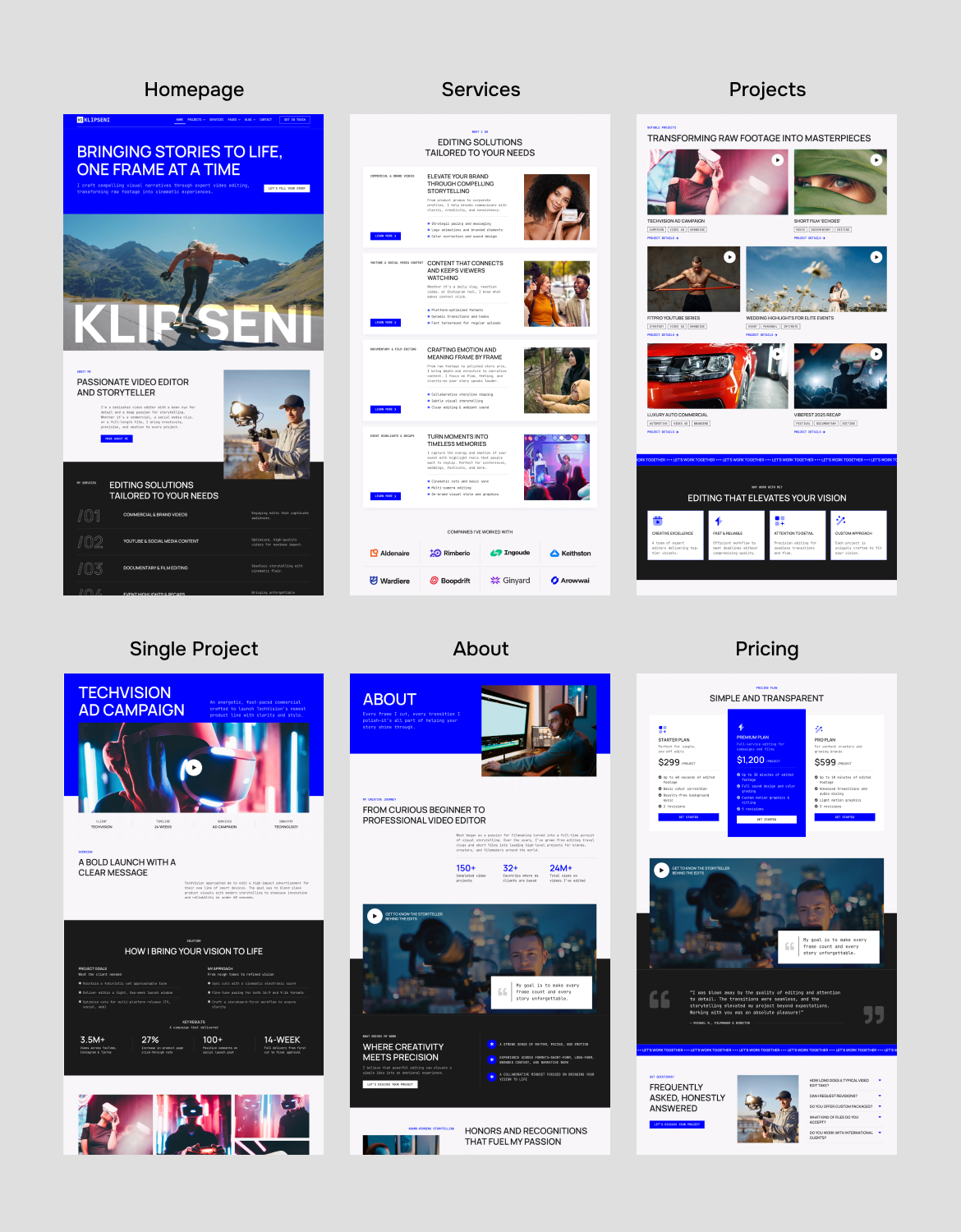 ClipHive - Personal CV Video Editor Elementor Template Kit - 1