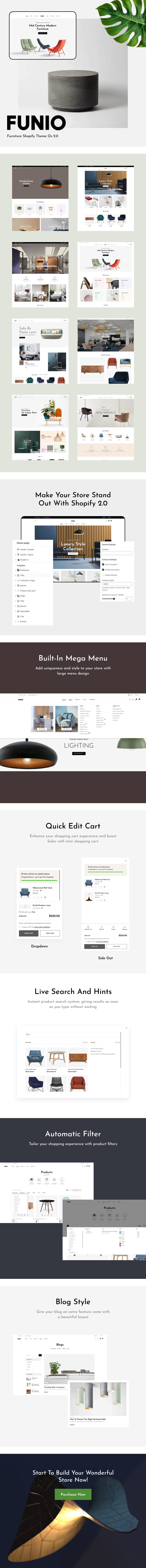 Funio Furniture Shopify Theme OS 2.0 Preview