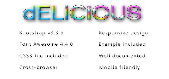 Delicious - the glassy gradient skin for Bootstrap