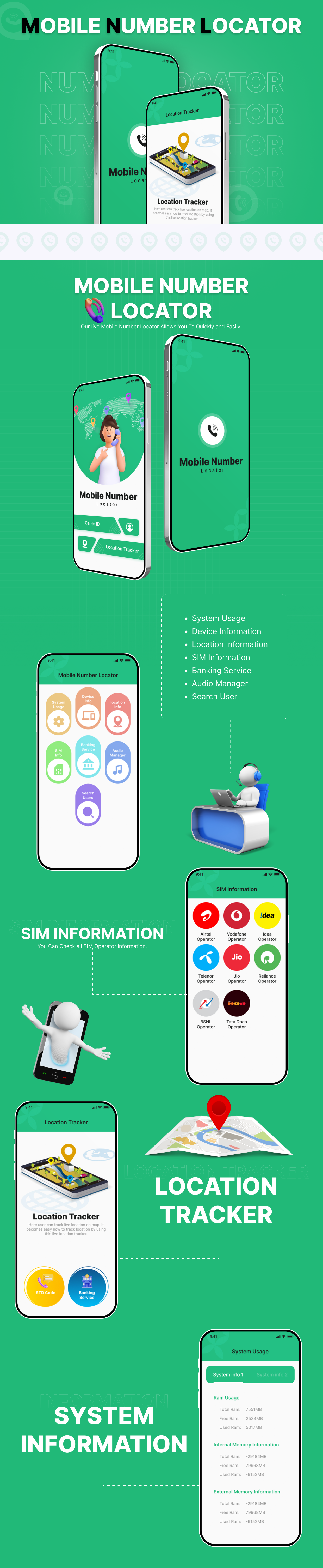 Mobile Number Locator - Get Device Info – Nearby Places - Get Sim Card Details - 1