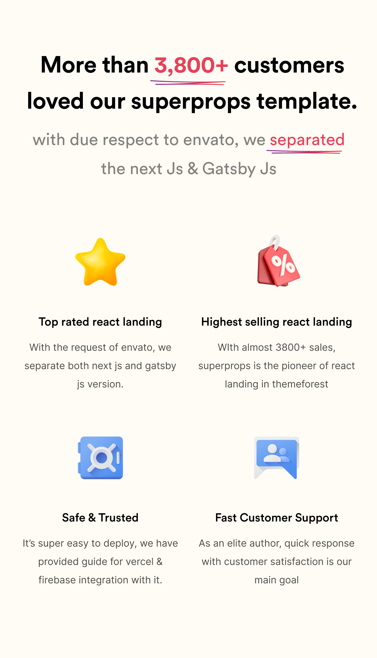 SuperProps Gatsby- React Gatsby JS Landing Page Templates - 1