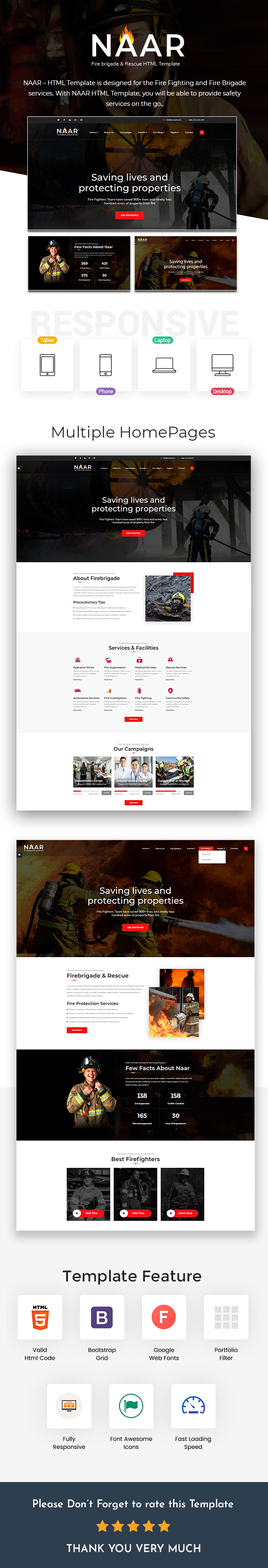 Naar Fire Brigade HTML Template