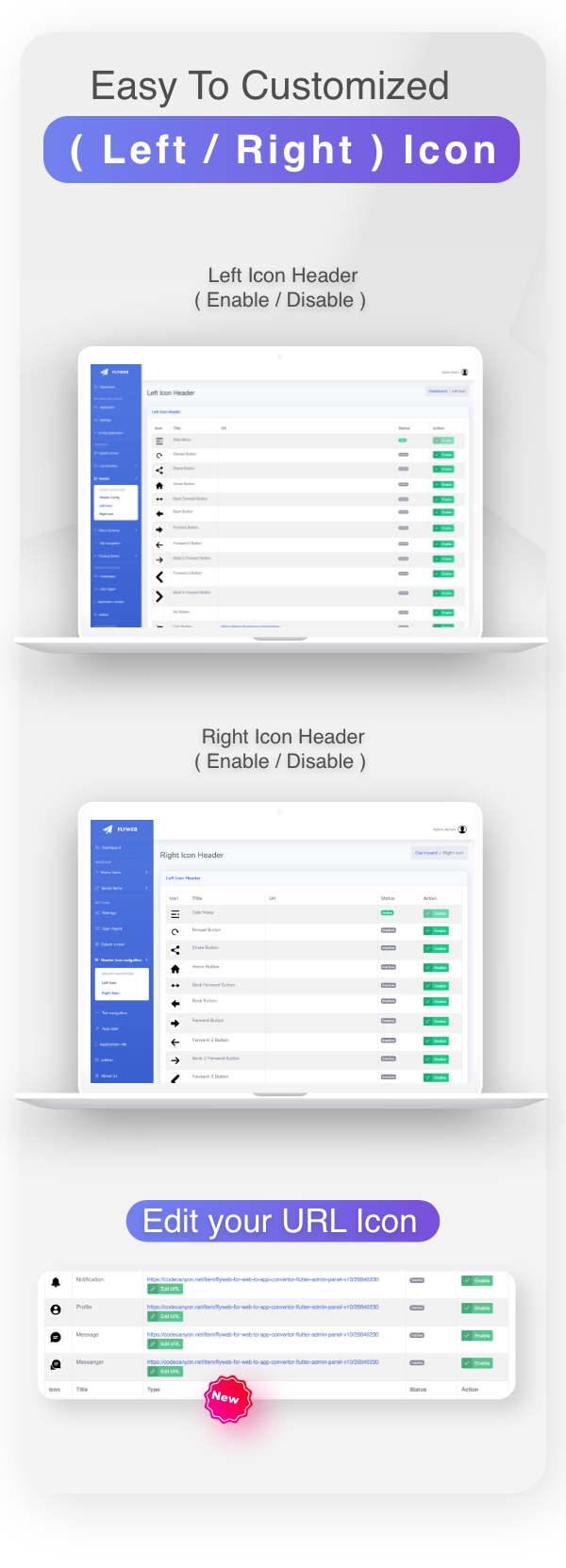 FlyWeb for Web to App Convertor Flutter + Admin Panel - 16