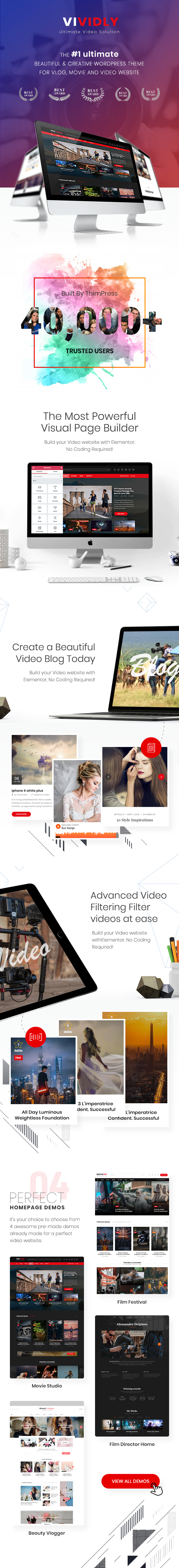 Vividly - قالب WordPress لمدونة الفيديو - 1