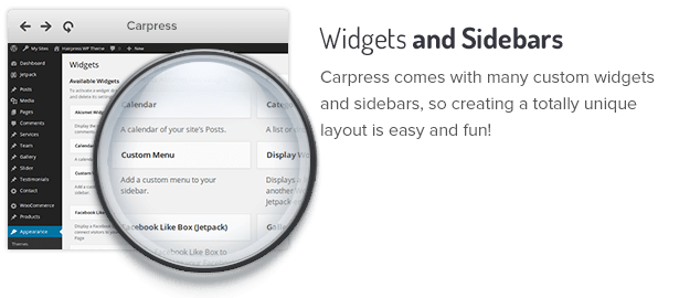 Widgets and Sidebars