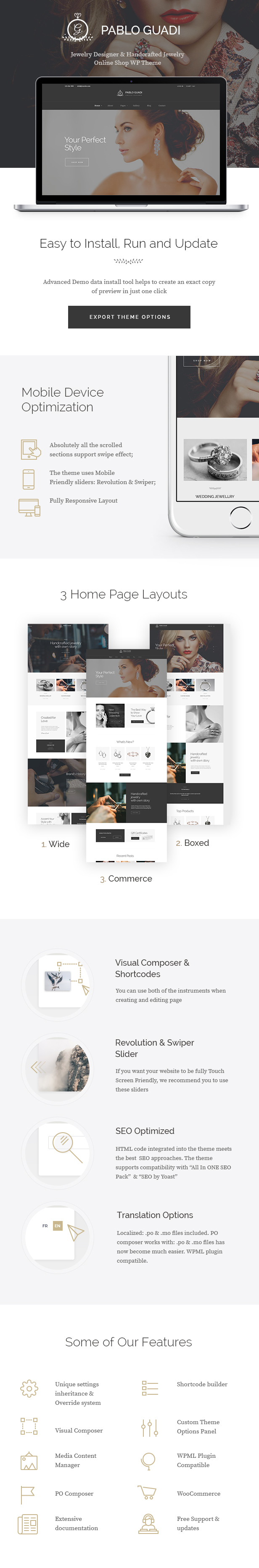 Pablo Guadi - Precious Stones Designer & Handcrafted Jewelry Online Shop WordPress Theme - 1