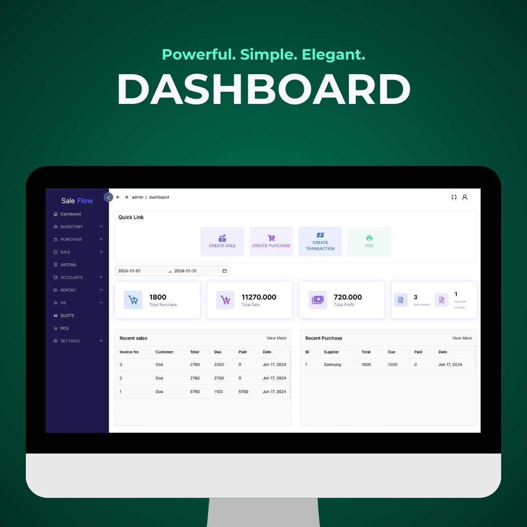 ERP OS - Dashboard Module