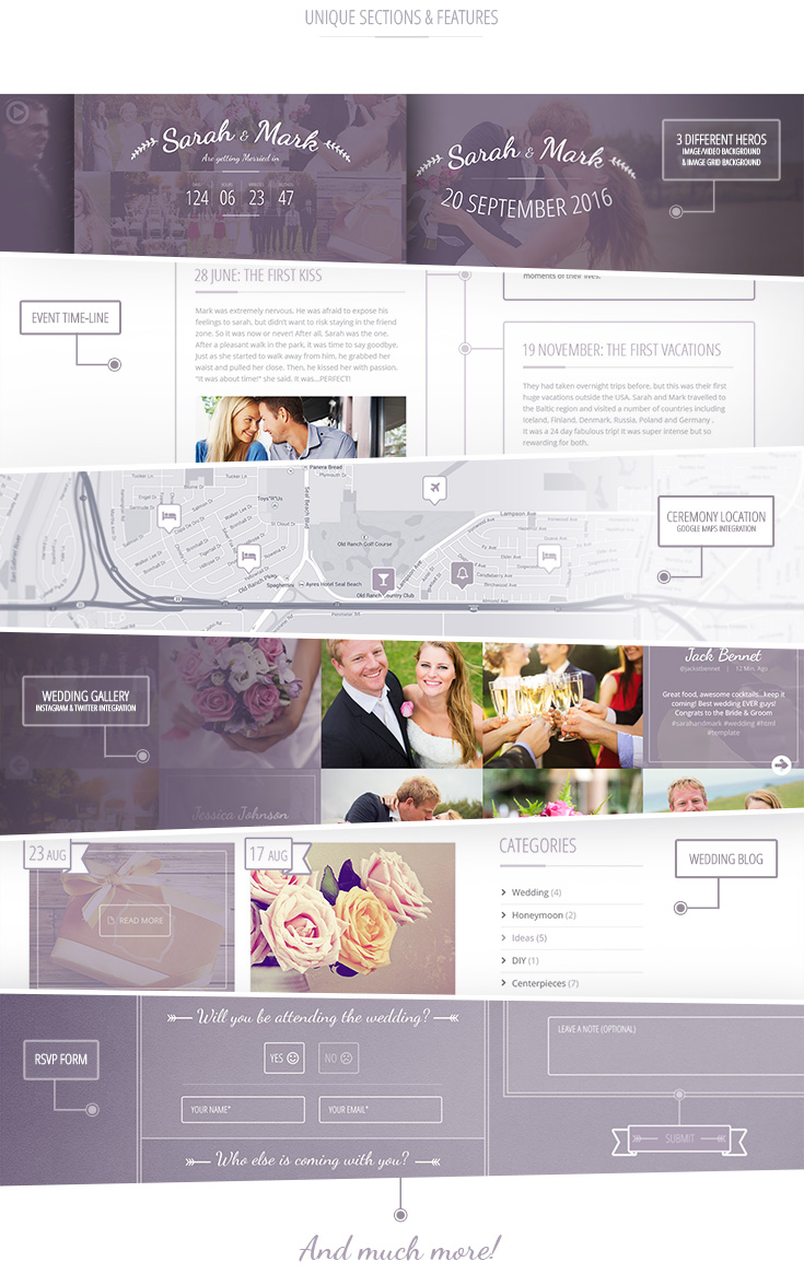 Lilac - One-page Wedding WordPress Theme - 3