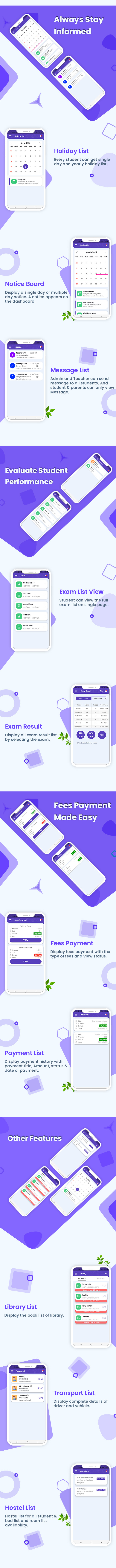 School Management System Flutter App for iPhone