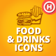 150 Hand-drawn Food and Drinks Icons - GraphicRiver Item for Sale