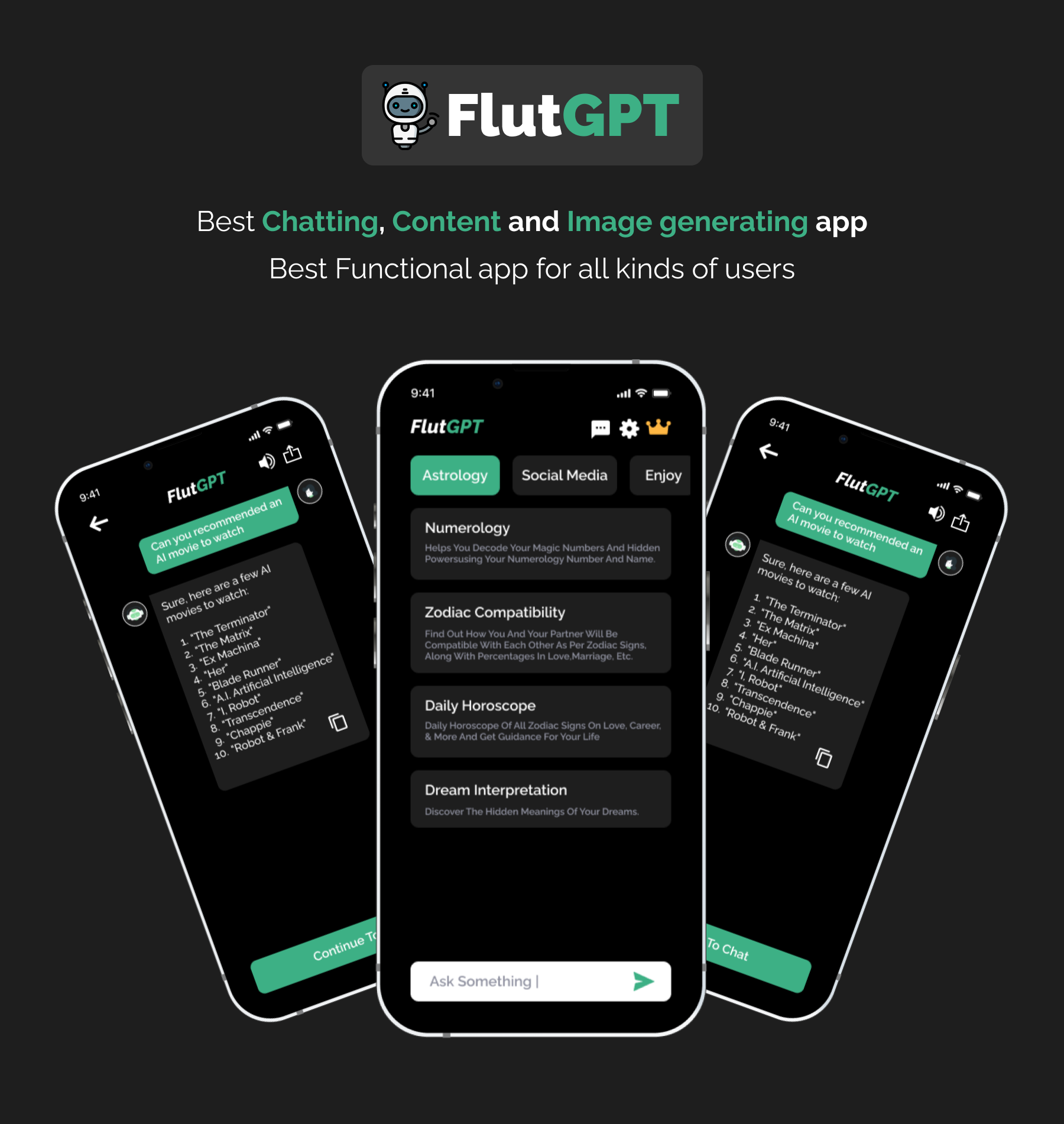 FlutGpt - ChatGPT Flutter Full Application | Art Generator | ADMOB | Subscription Plan - 5