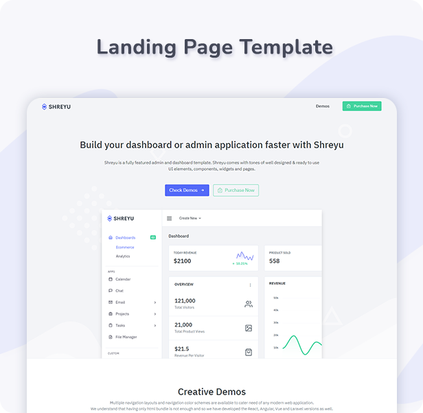 Shreyu - React Admin & Dashboard Template - 2
