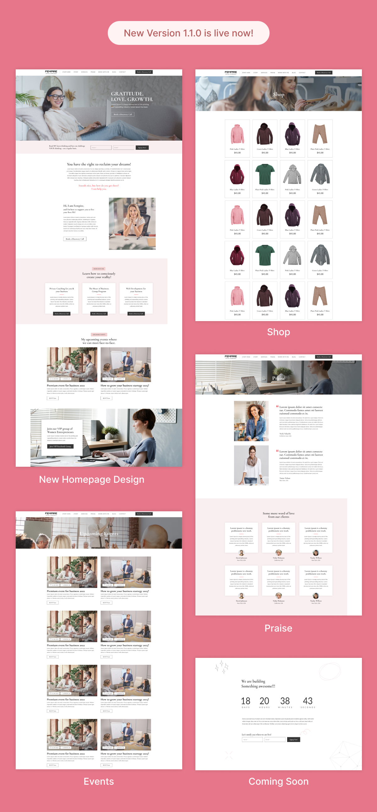 Fempire - Business Coach Elementor Pro Template Kit - 1
