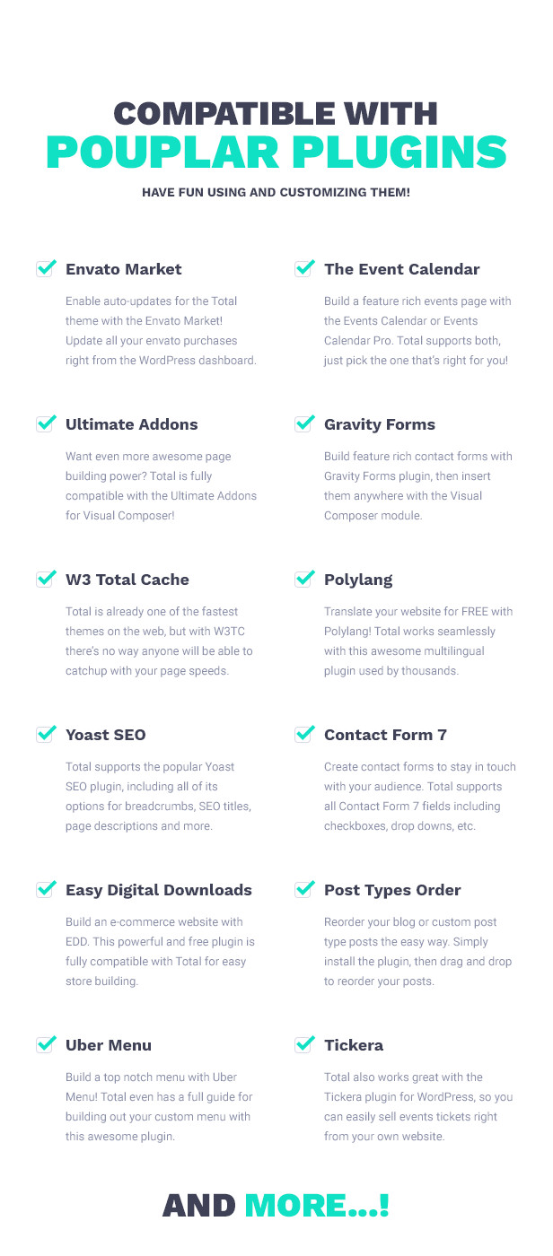 Total WordPress Theme Compatible with Popular Plugins