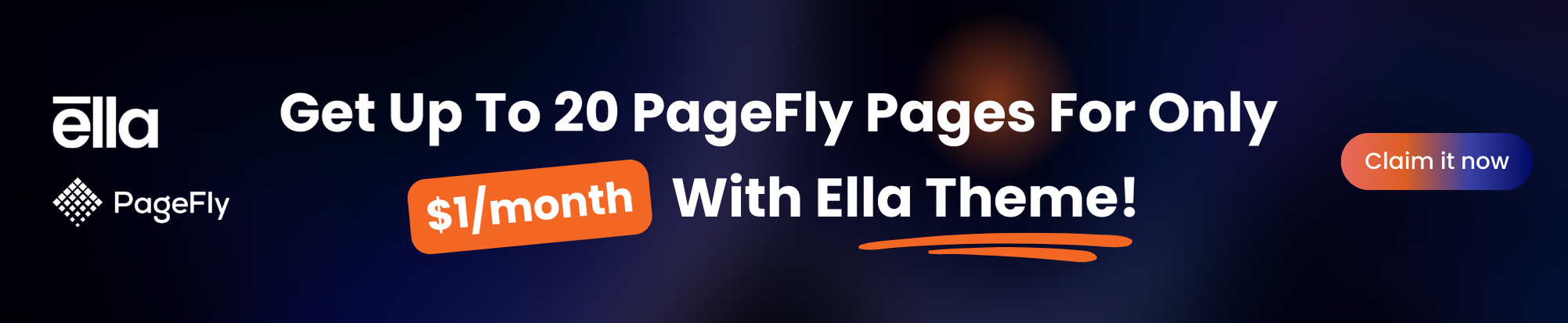 Get Up To 20 PageFly Pages for Just $1/Month with Ella theme!