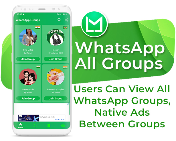 whatsapp groups link android app, social groups link source code