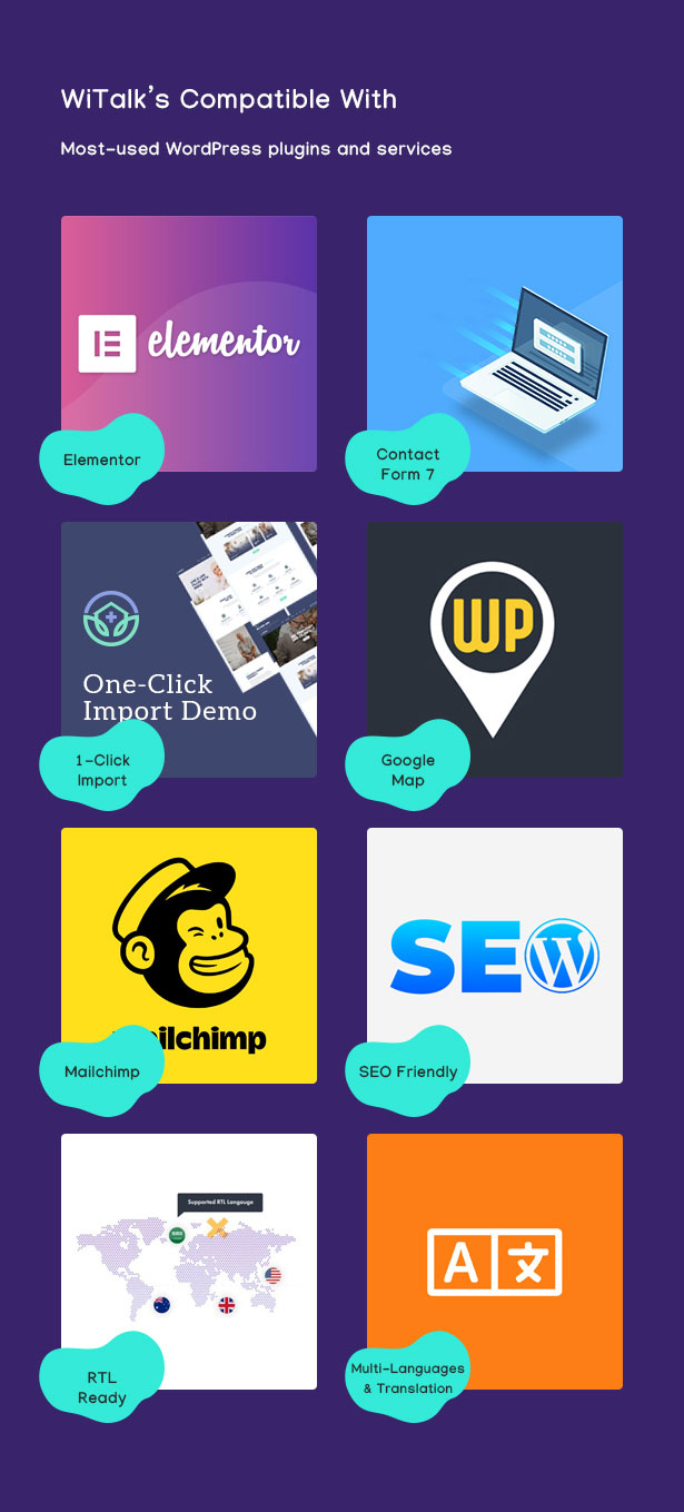 WiTalk Event WordPress Theme Plugins Compatible