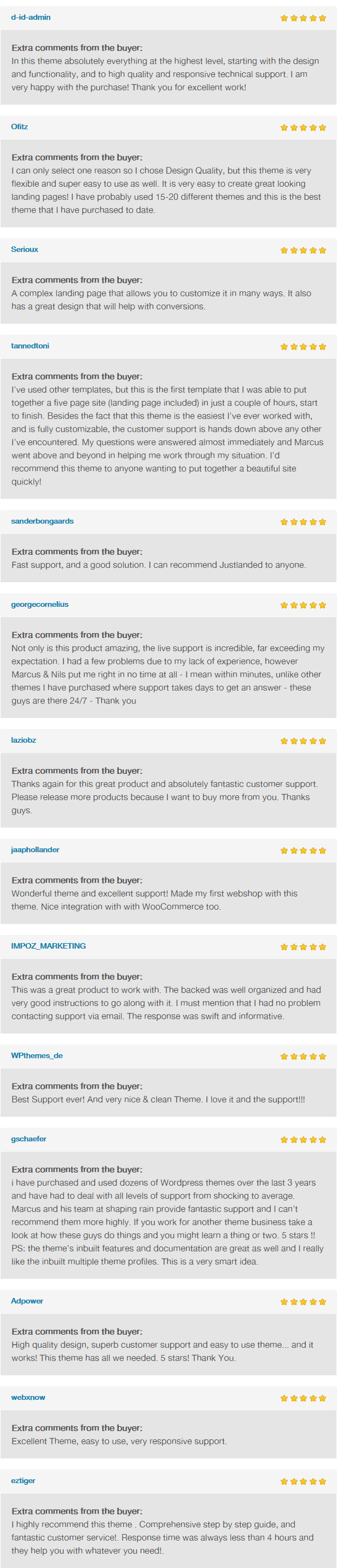 JustLanded for WordPress Customer Reviews Part 2