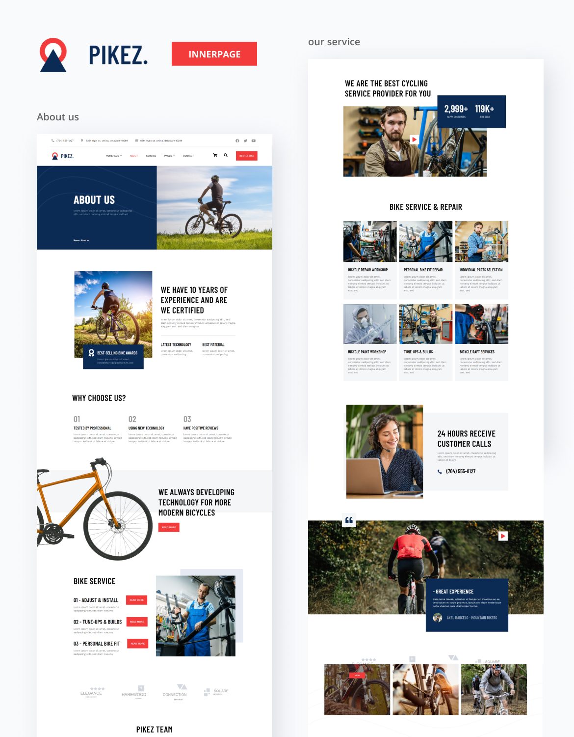 Pikez - Bike Shop & Bicycle Rental Elementor Template Kit - 2