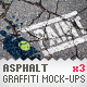 asphalt graffiti street art mockup