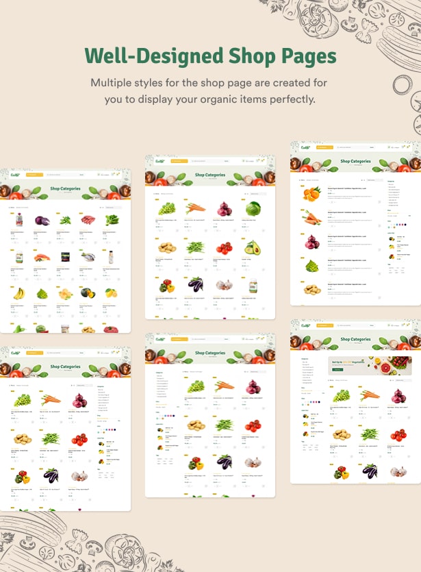 Ecolive - Organic Food WooCommerce WordPress Theme - Well-Designed Shop Pages