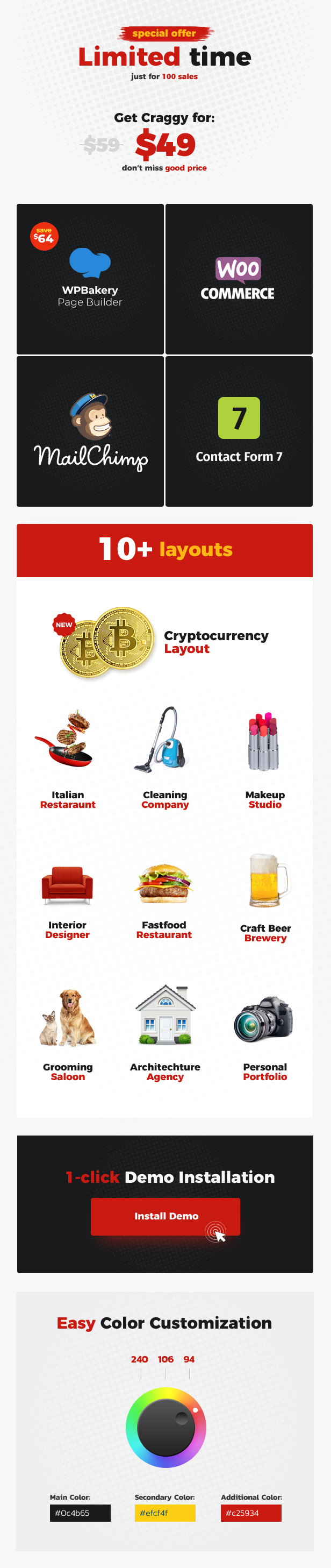 Craggy - Food Delivery, Services & Bitcoin Crypto Currency Multi-purpose WordPress Theme - 4