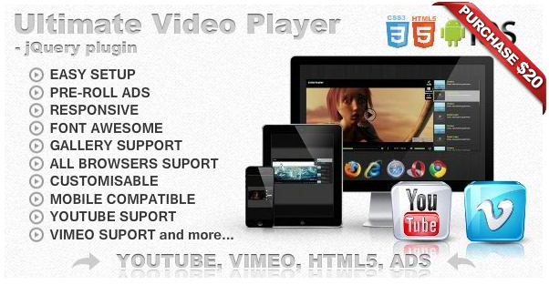 Ultra Video Gallery with Youtube, Vimeo, HTML5, Ads - 10